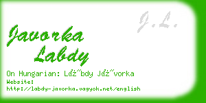javorka labdy business card